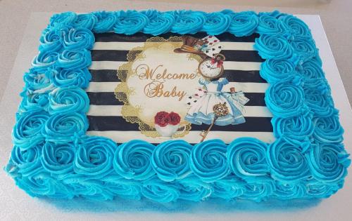 Wonderland Theme Baby Shower Cake