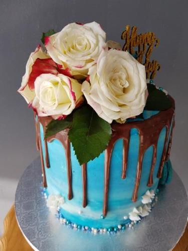 Flower themed birthday cake
