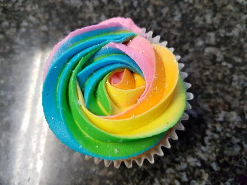 Rainbow Swirl Cupcake