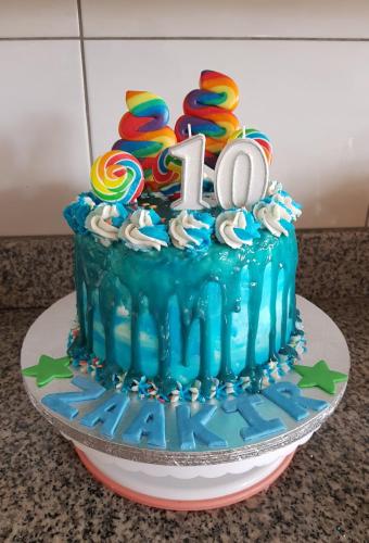 Rainbow Candy Topped Cake 2