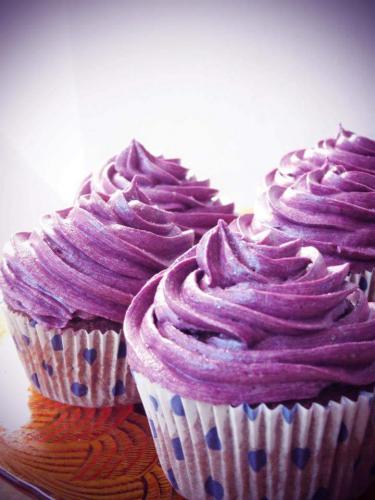 Purple Frosted Cupcakes
