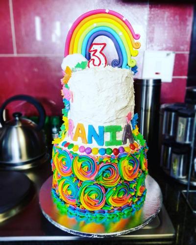 Rainbow Themed 3D Cake