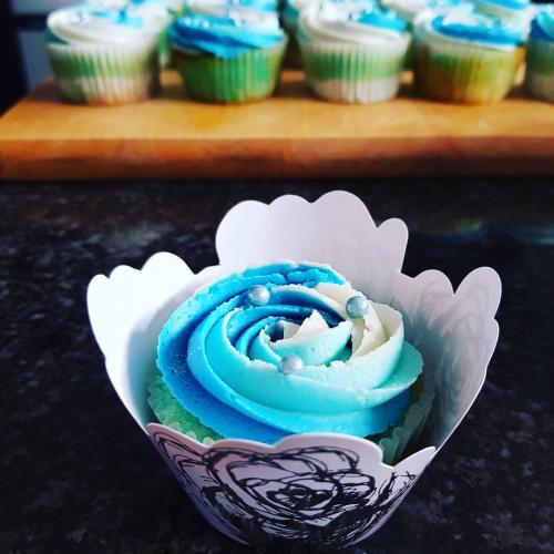 Blue Ombre Frosted Cupcake